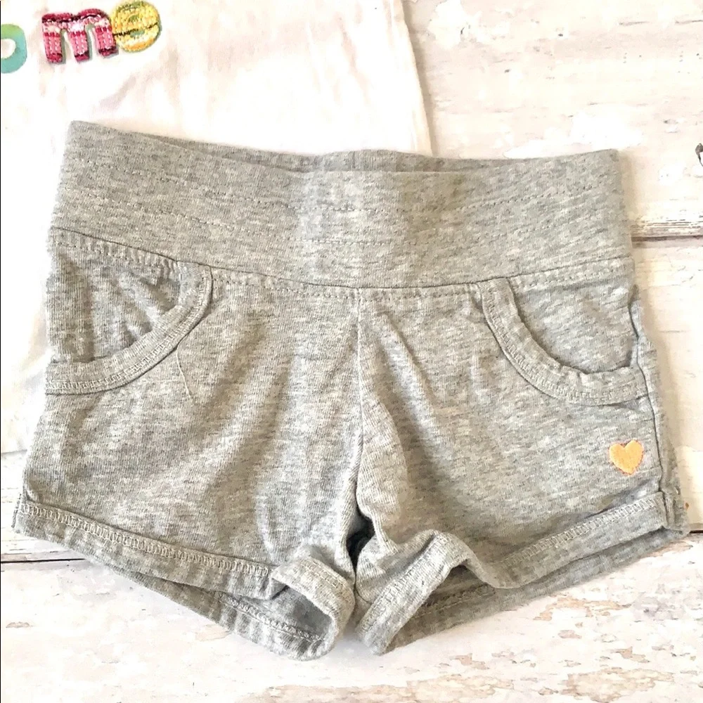 Girls 2T Carters Outfit White Tank Top Gray Shorts Cuteness Comes Easy To Me - Picture 3 of 4